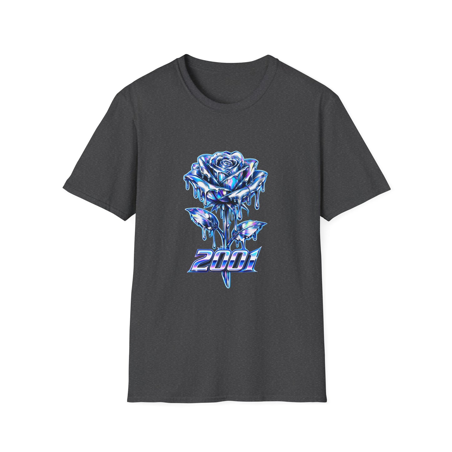 2001 Blue Chrome Cyberpunk Rose Women's T-Shirt