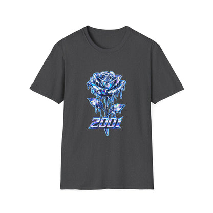 2001 Blue Chrome Cyberpunk Rose Women's T-Shirt