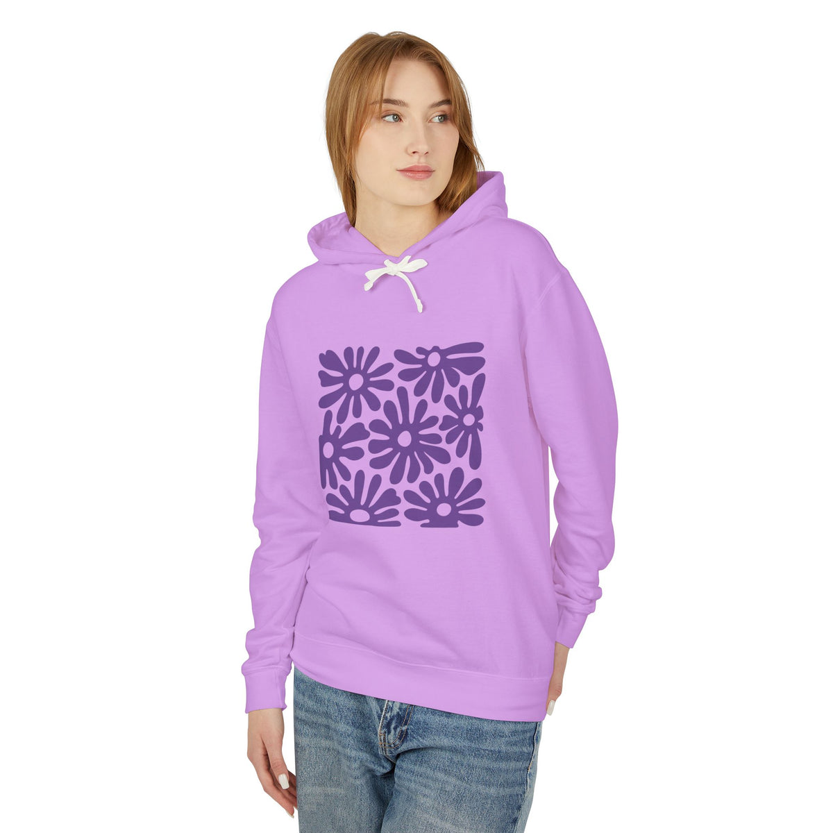 Daisy Block Lightweight Women's Hooded Sweatshirt