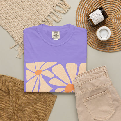 Daisy Square Garment-Dyed Women's T-Shirt