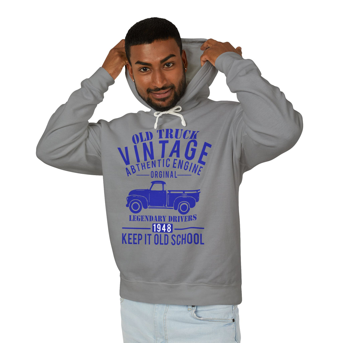Old Truck Vintage Lightweight Hooded Sweatshirt