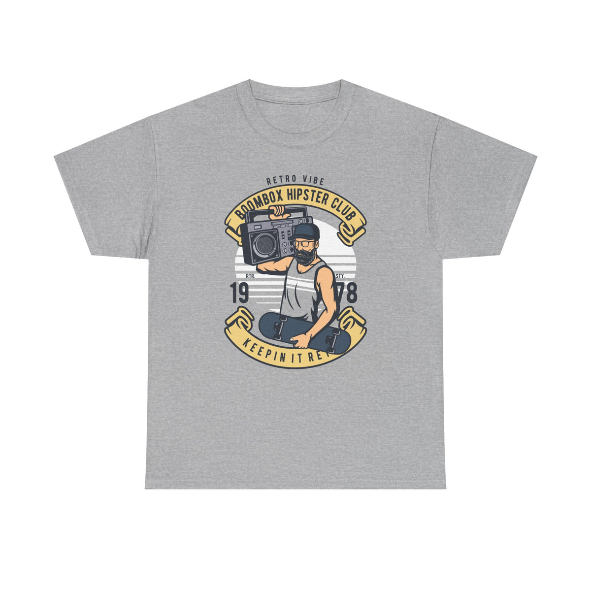 Retro Vibe Hipster Boombox Club T-Shirt