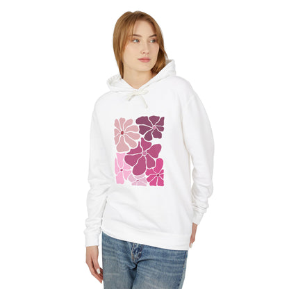 Pink Floral Lightweight Women's Hooded Sweatshirt