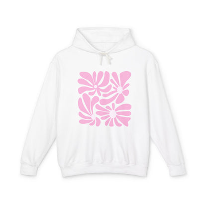 Pink Retro Floral Lightweight Women's Hooded Sweatshirt