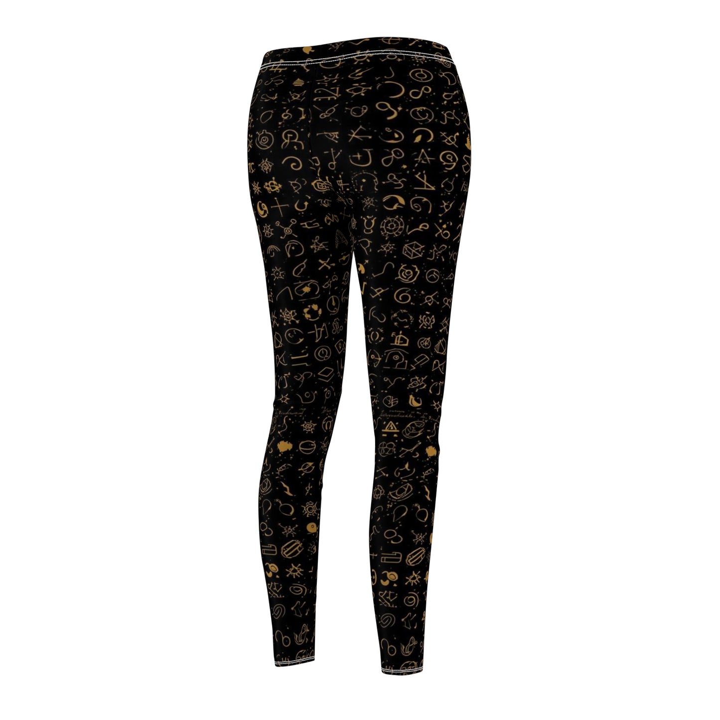 Black & Gold Mystic Symbols Women's Casual Leggings