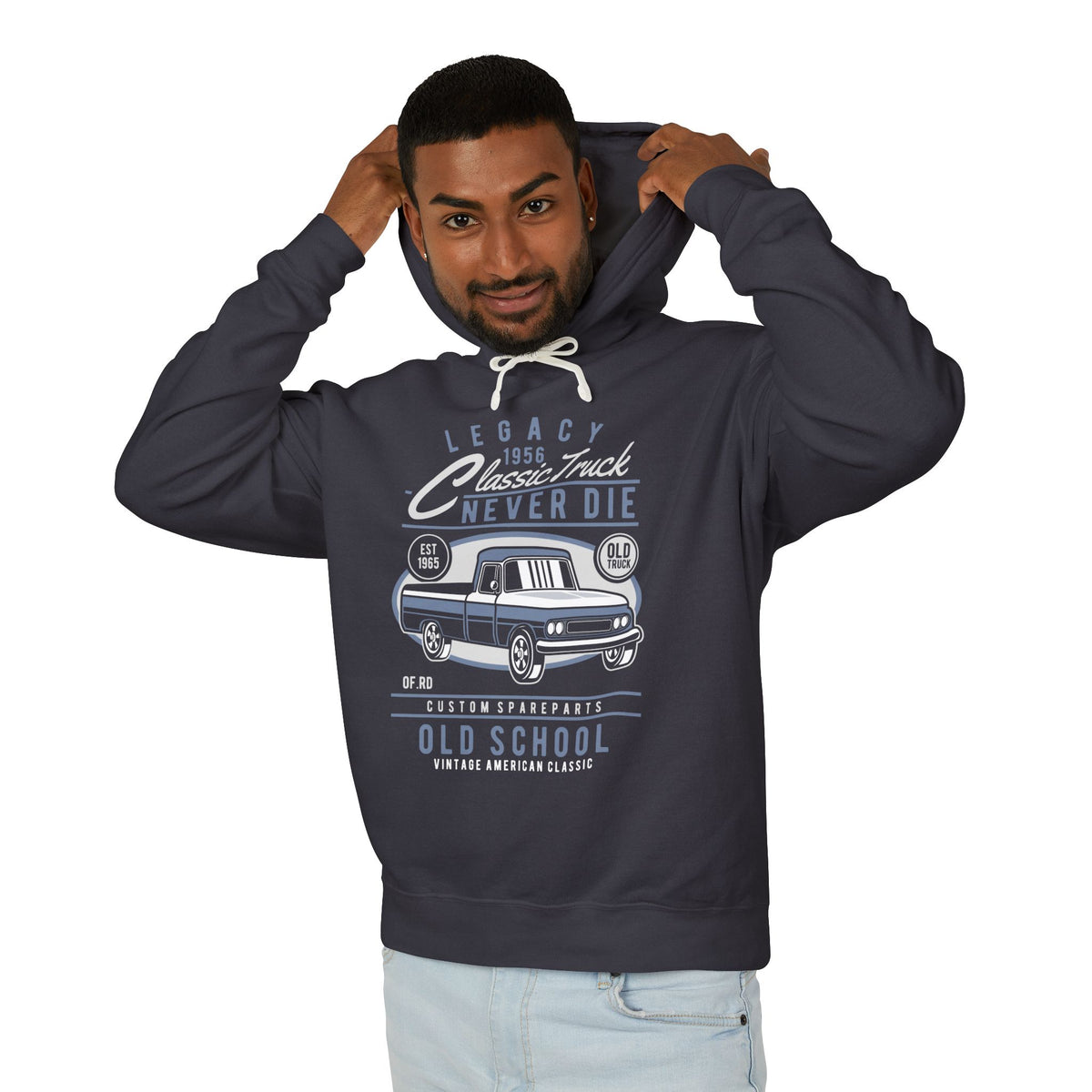 "Classic Truck Never Die" Vintage Old School Hooded Sweatshirt