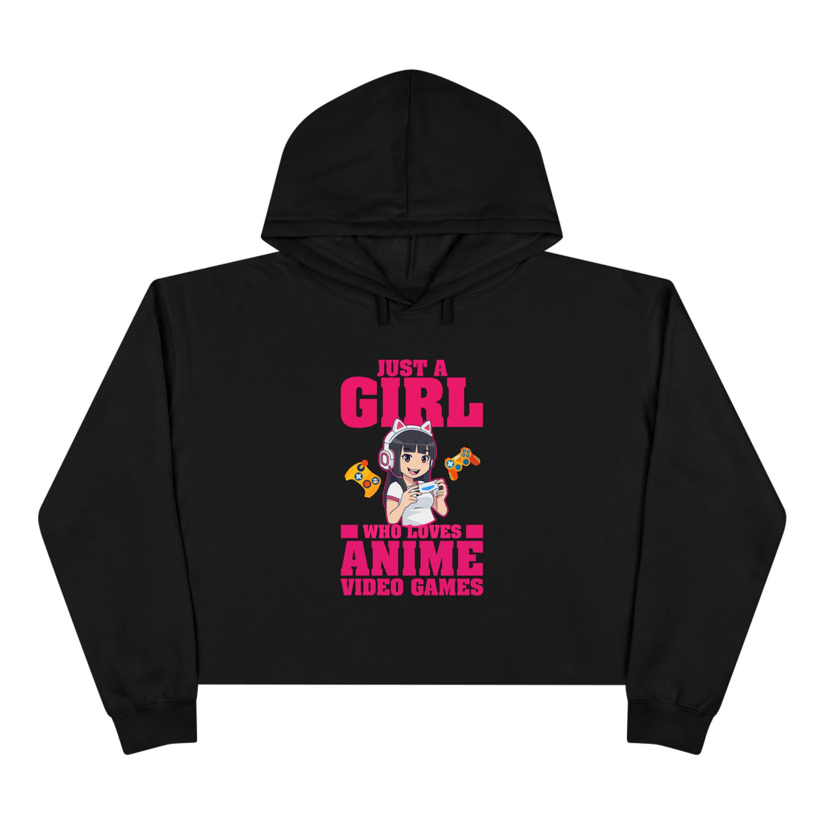 "Just A Girl Who Loves Anime & Video Games" Crop Hoodie