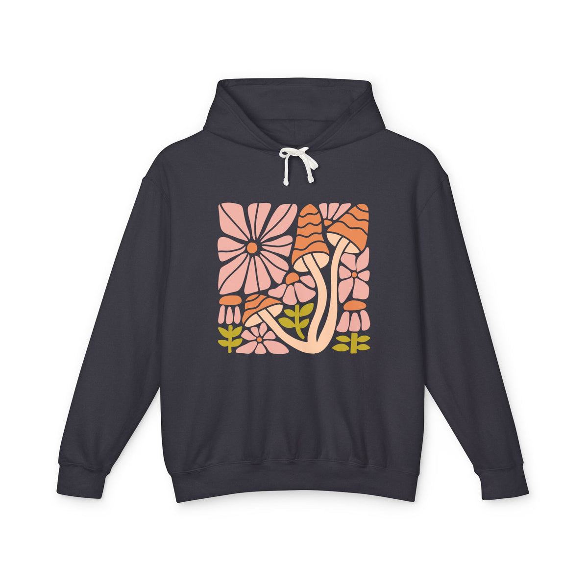 Floral Retro Waves Lightweight Women's Hooded Sweatshirt