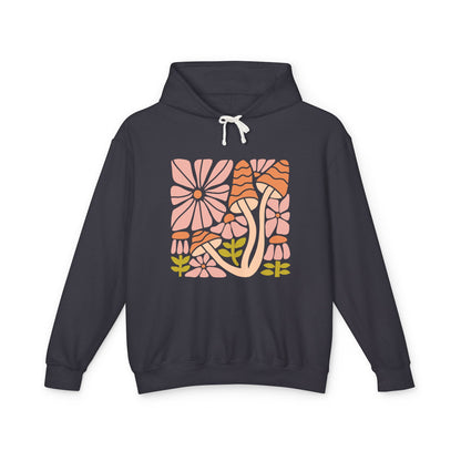 Floral Retro Waves Lightweight Women's Hooded Sweatshirt