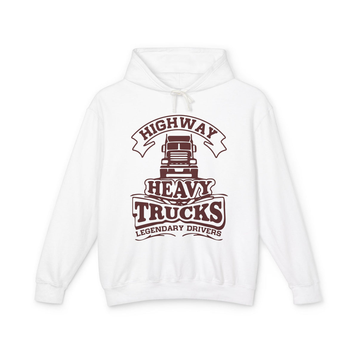 Highway Heavy Trucks Lightweight Hooded Sweatshirt