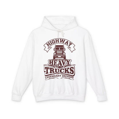 Highway Heavy Trucks Lightweight Hooded Sweatshirt