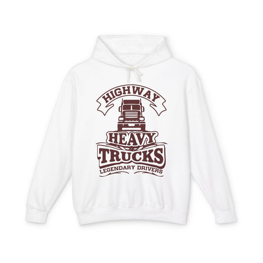 Highway Heavy Trucks Lightweight Hooded Sweatshirt