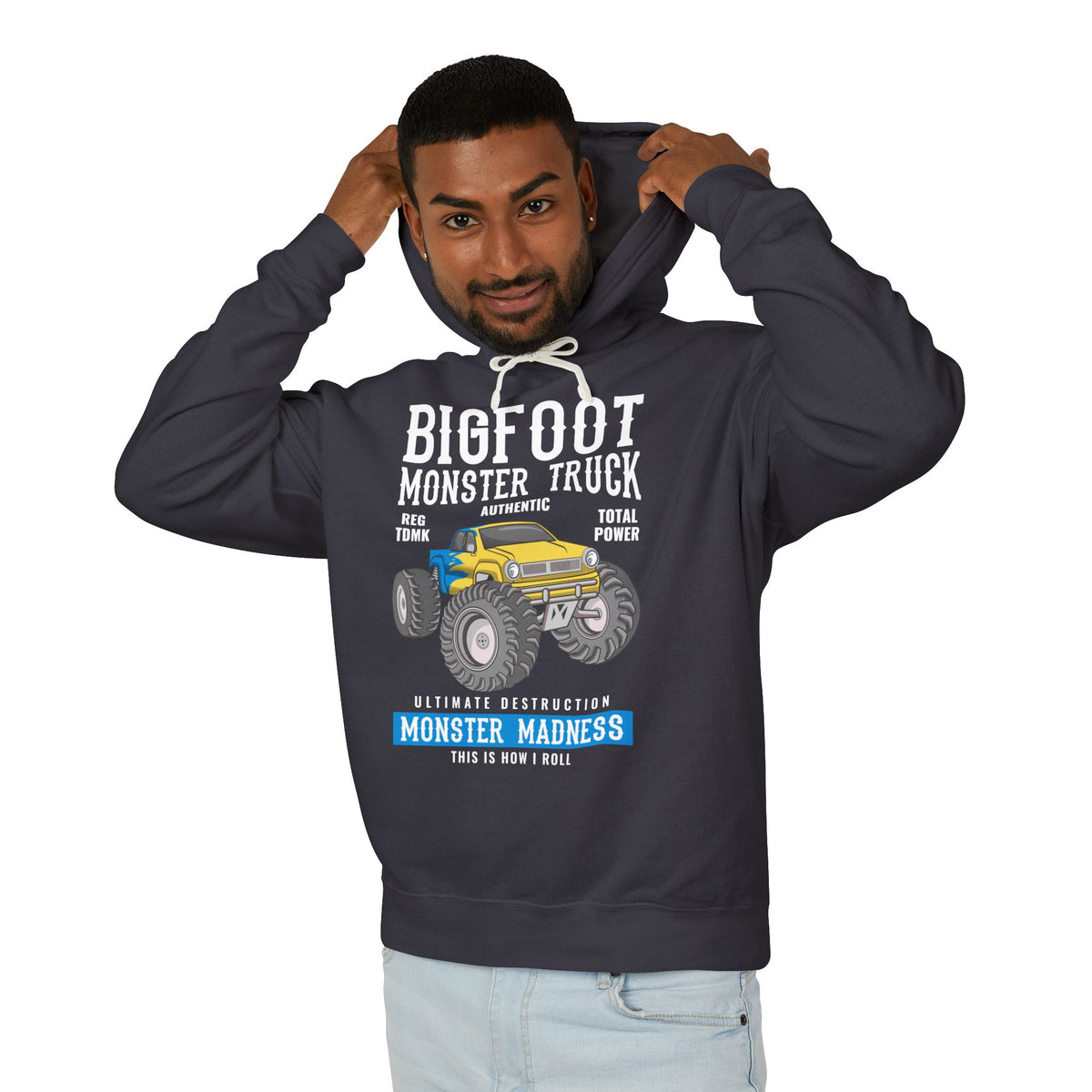 Bigfoot Monster Truck Lightweight Hooded Sweatshirt
