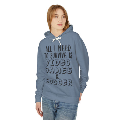 "All I Need To Survive" Casual Gamer Hooded Sweatshirt