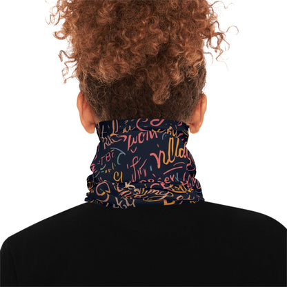 Inspirational Scripture Hand Lettering Neck Gaiter