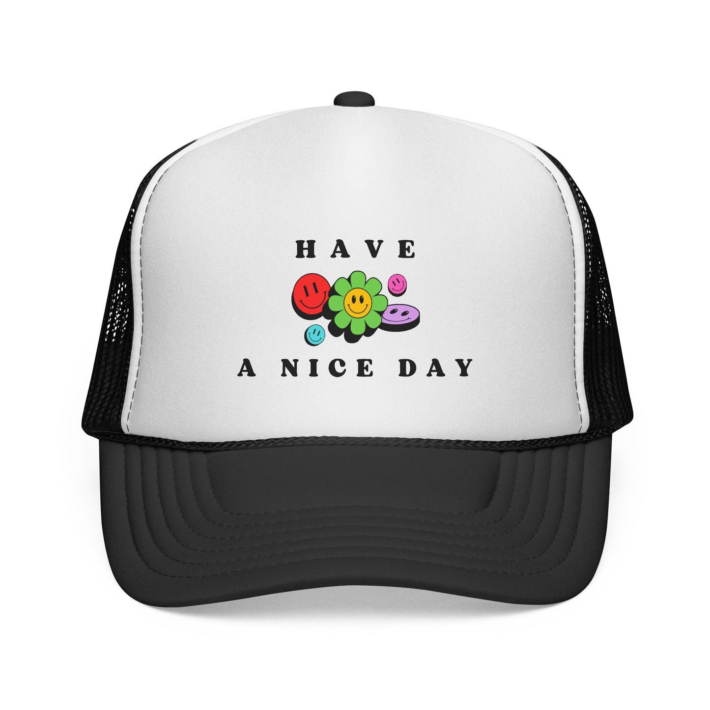 Have A Nice Day Smiley Flower Trucker Women's Cap