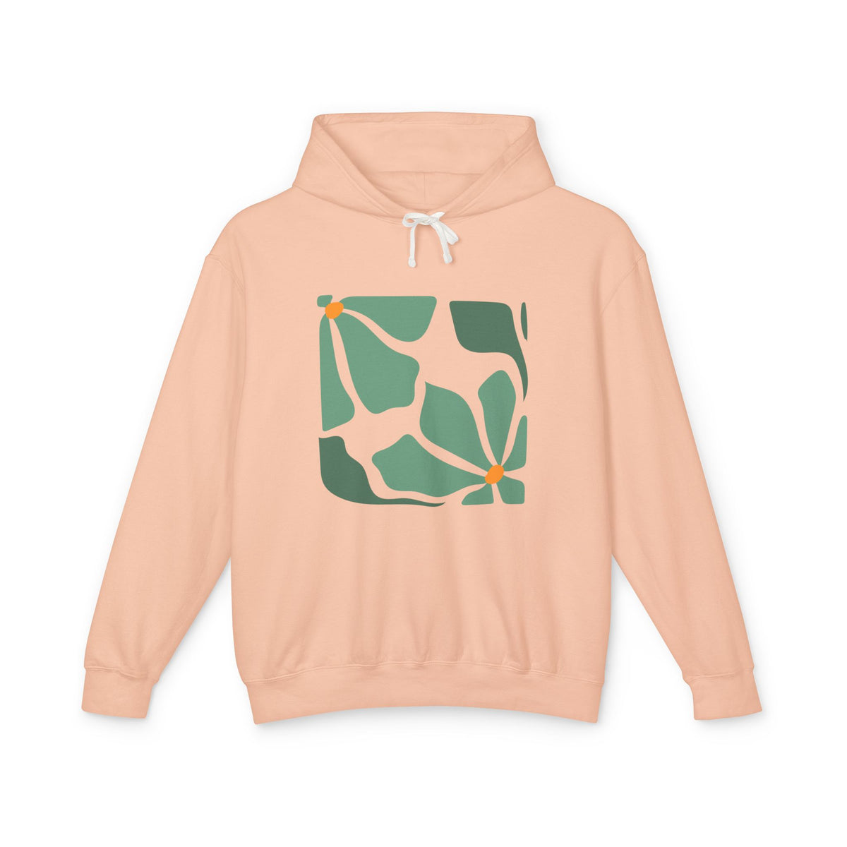 Abstract Botanical Floral Lightweight Women's Hooded Sweatshirt