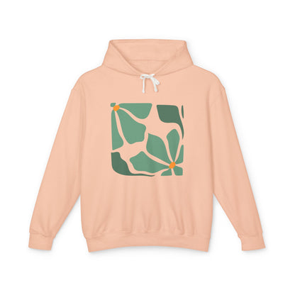 Abstract Botanical Floral Lightweight Women's Hooded Sweatshirt