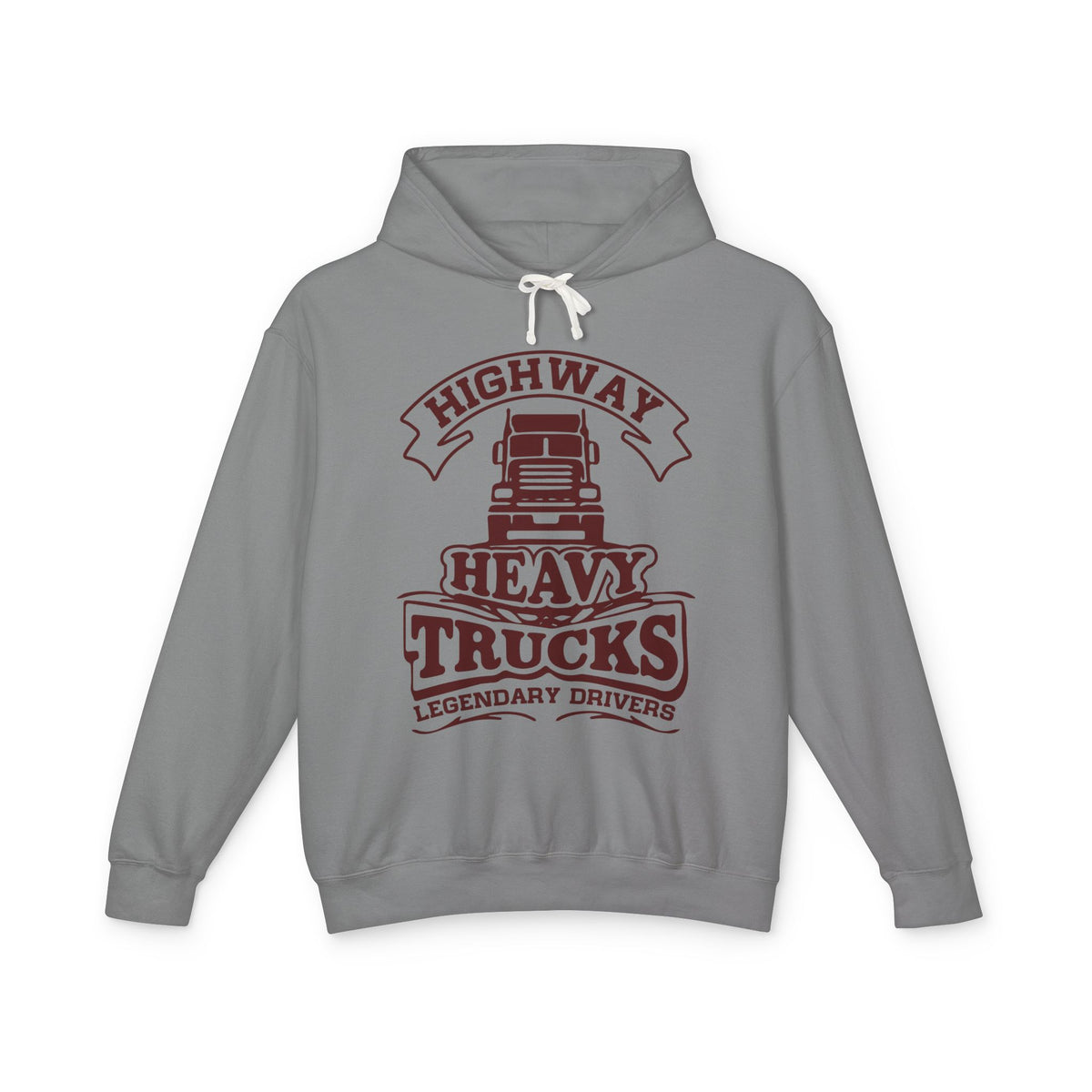 Highway Heavy Trucks Lightweight Hooded Sweatshirt