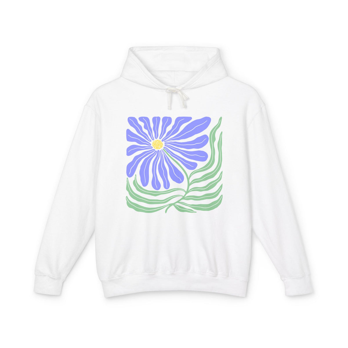 Floral Daisy Lightweight Women's Hooded Sweatshirt