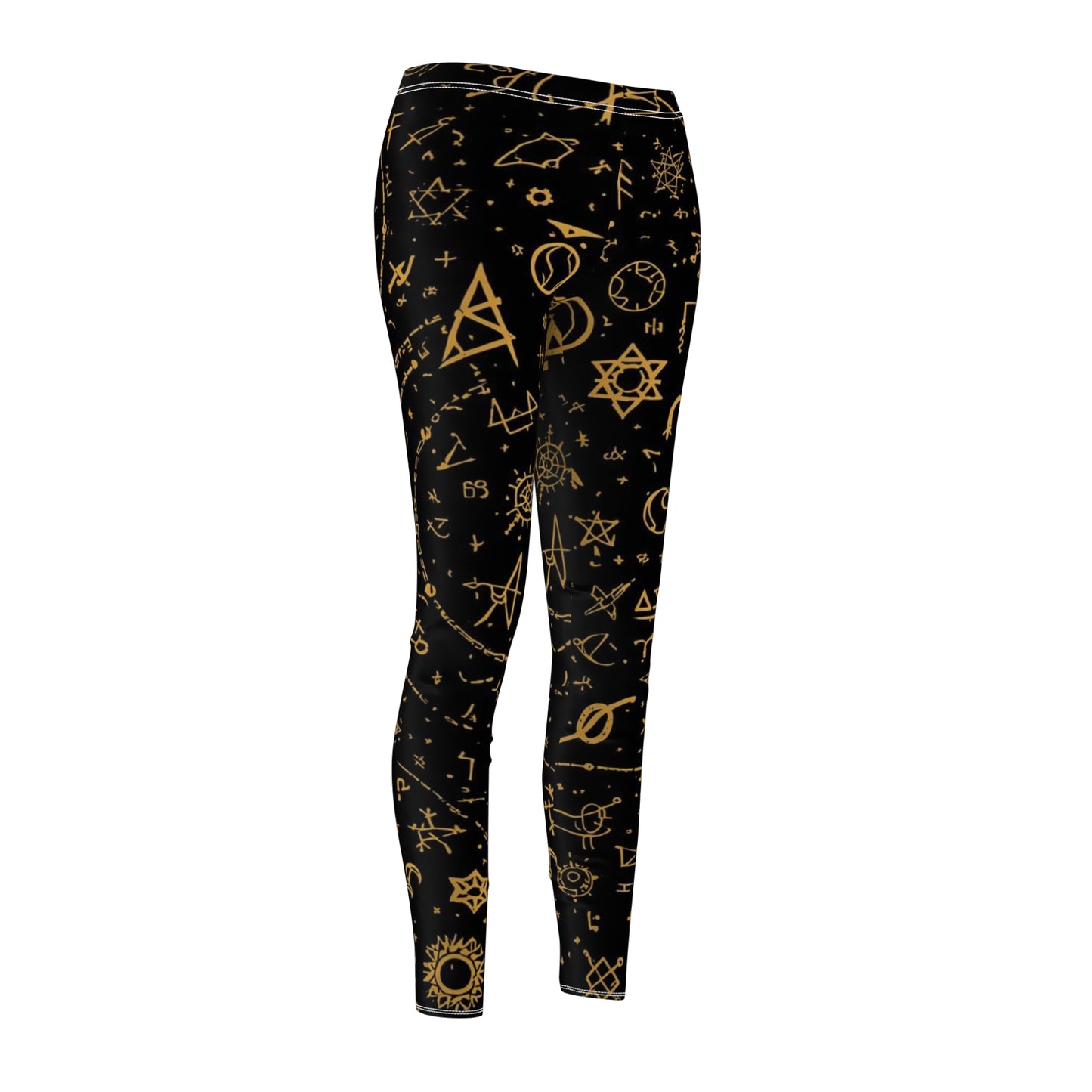 Black & Gold Astrology Symbols Women's Leggings