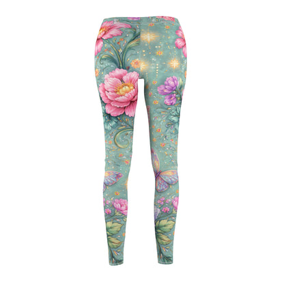 Floral Butterfly Women's Casual Leggings