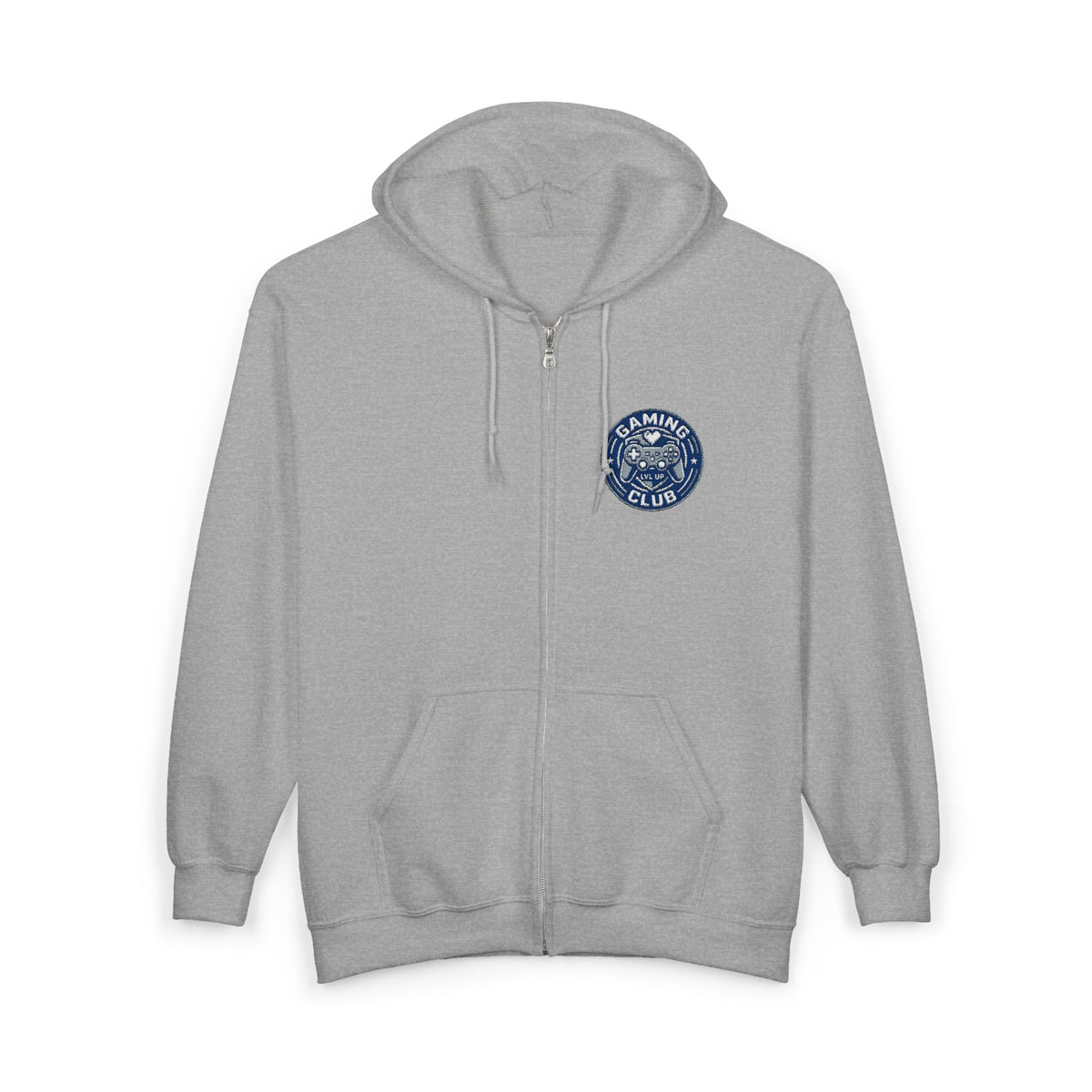 Gaming Club Embroidered Chest Logo Zipper Hooded Sweatshirt