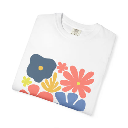 Colorful 70s Bloom Garment-Dyed Women's T-Shirt