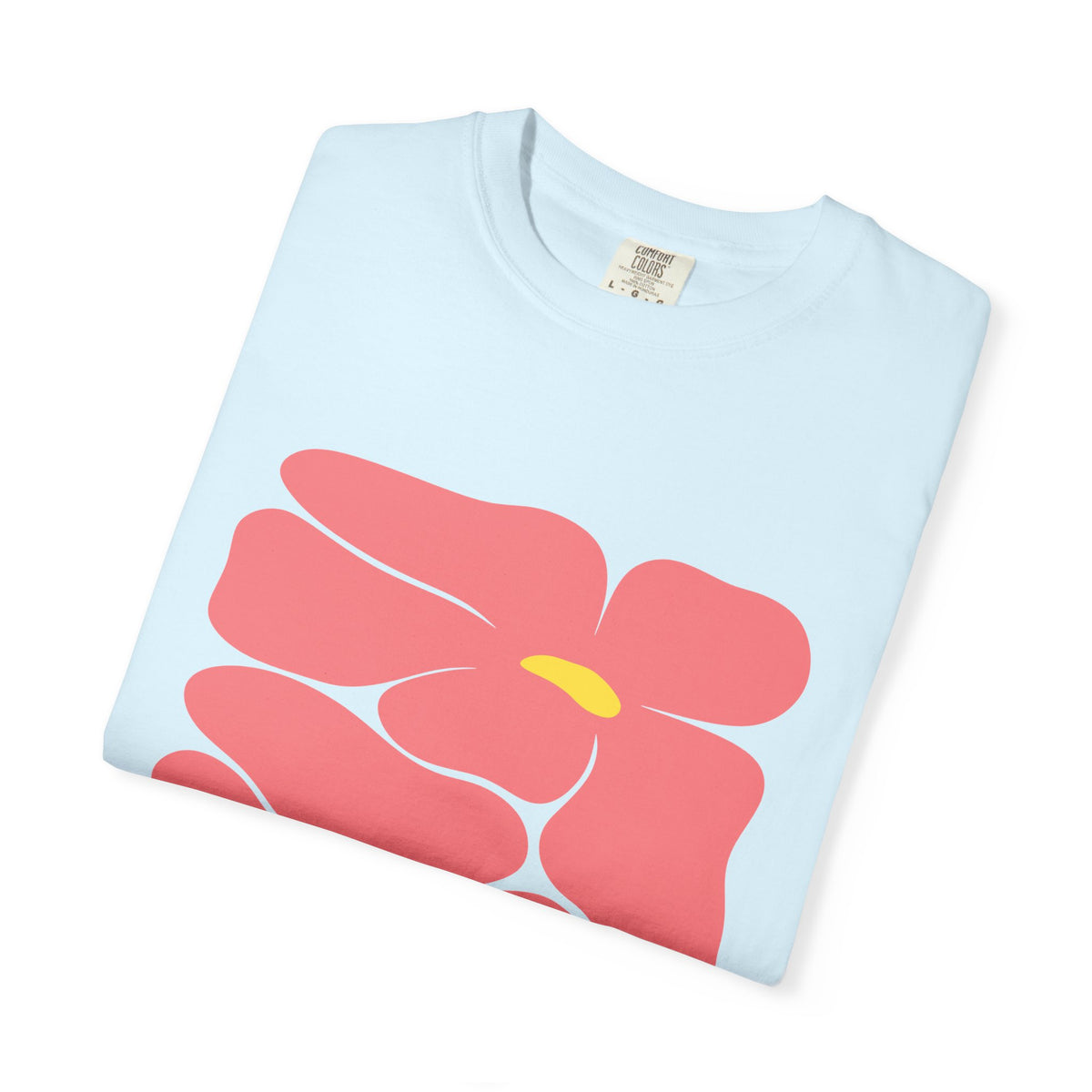 Pink Retro Flowers Graphic Garment-Dyed Women's T-Shirt
