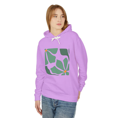 Abstract Botanical Floral Lightweight Women's Hooded Sweatshirt