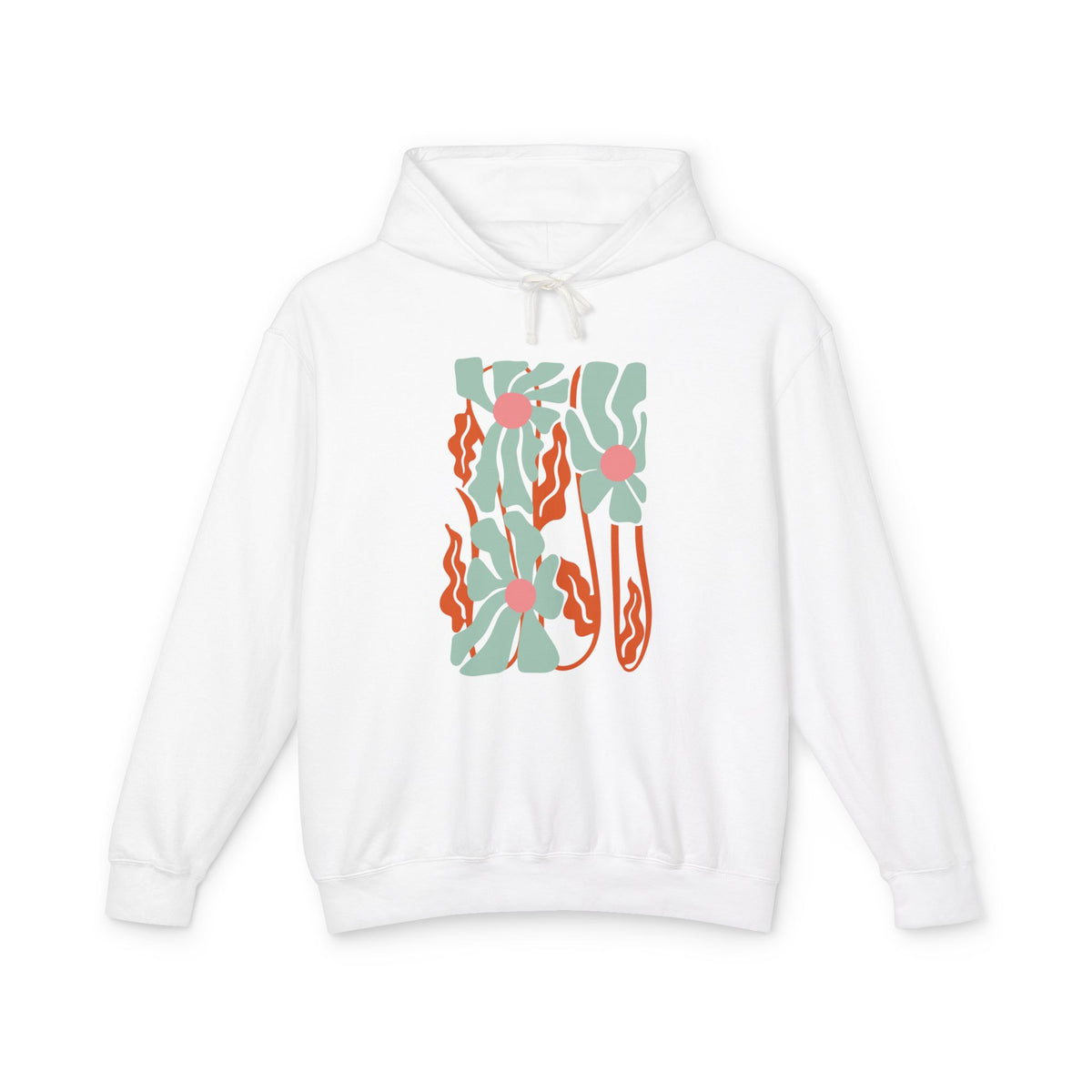 Botanical Abstract Floral Lightweight Women's Hooded Sweatshirt