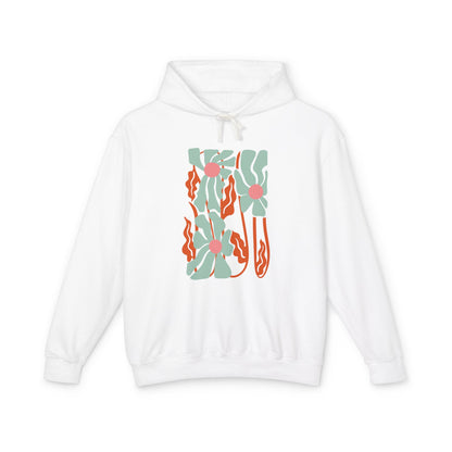 Botanical Abstract Floral Lightweight Women's Hooded Sweatshirt