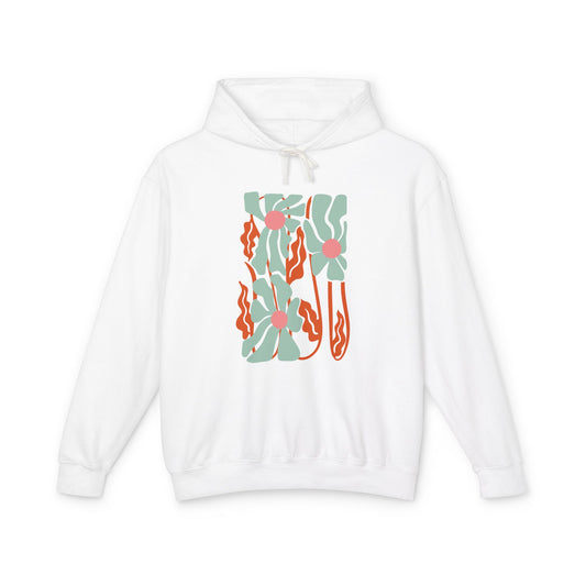 Botanical Abstract Floral Lightweight Women's Hooded Sweatshirt