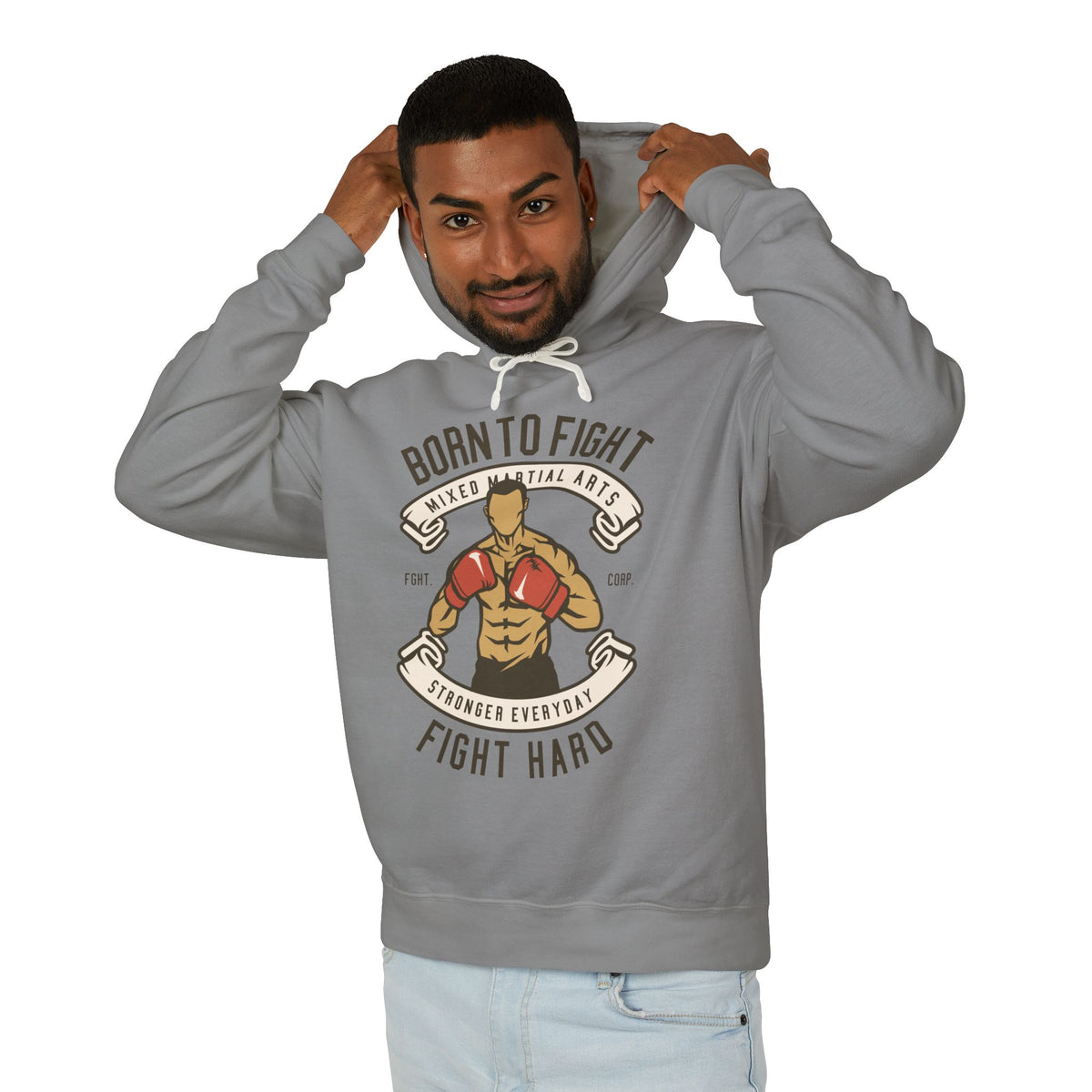 "Born to Fight" Lightweight Hooded Sweatshirt