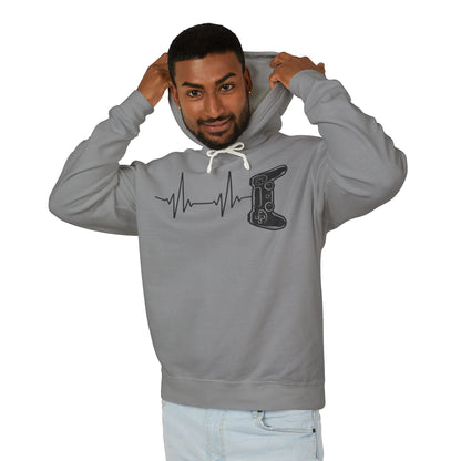 Video Game Controller ECG Lightweight Hooded Sweatshirt