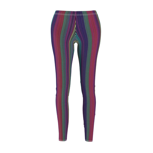 Vertical Striped Rainbow Women's Casual Leggings