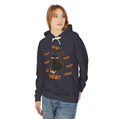 Pew! Cat Lightweight Women's Hooded Sweatshirt