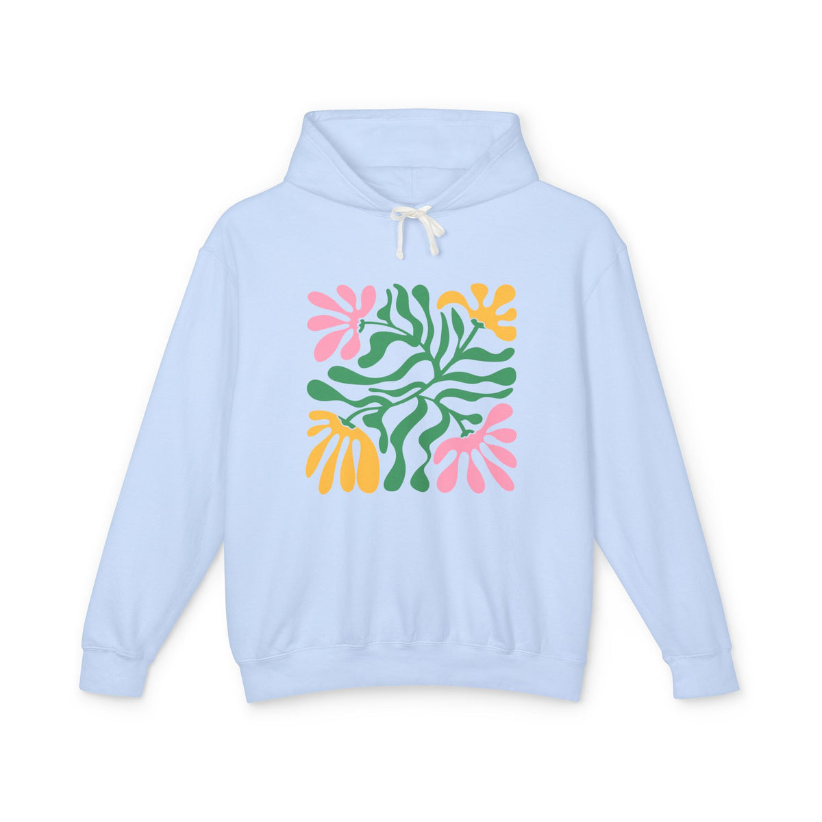 Floral Cutout Abstract Lightweight Women's Hooded Sweatshirt