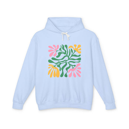 Floral Cutout Abstract Lightweight Women's Hooded Sweatshirt