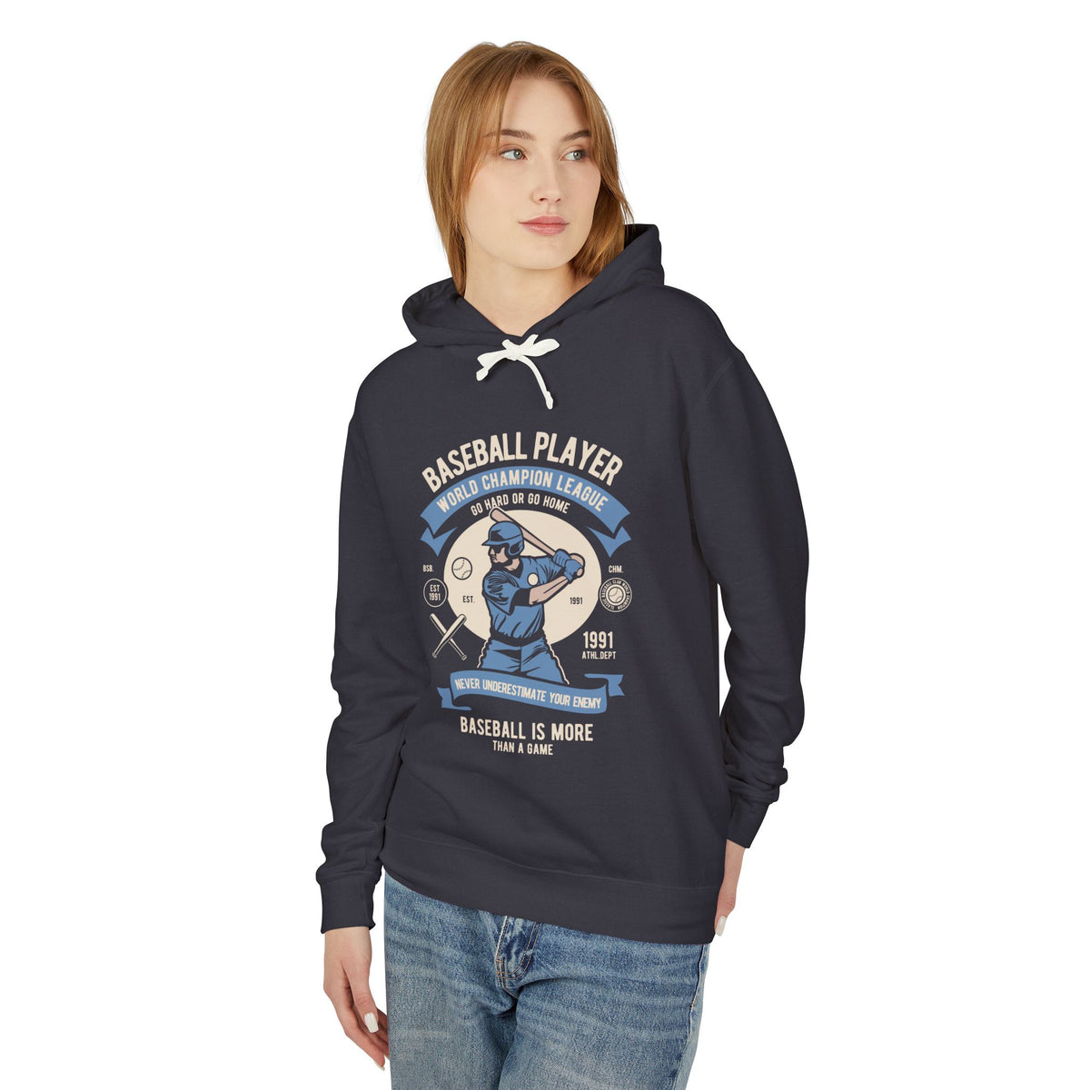Baseball Player "Baseball Is More Than A Game" Retro Hooded Sweatshirt