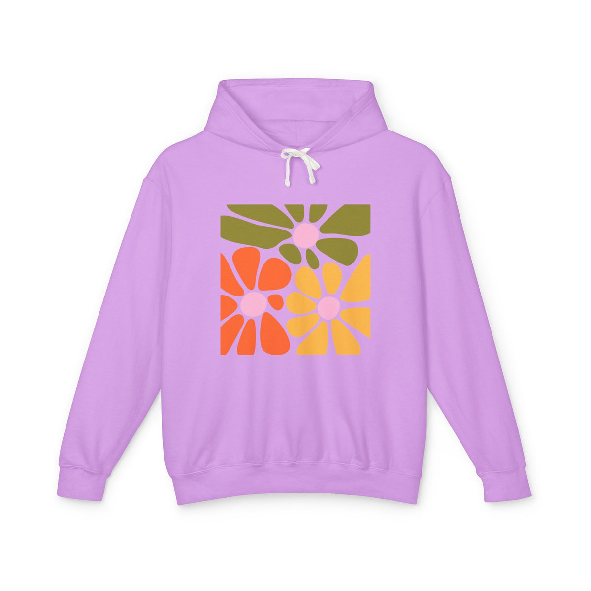 Retro Floral Mosaic Lightweight Women's Hooded Sweatshirt