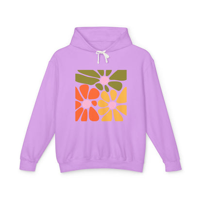 Retro Floral Mosaic Lightweight Women's Hooded Sweatshirt
