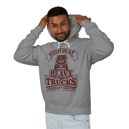 Highway Heavy Trucks Lightweight Hooded Sweatshirt