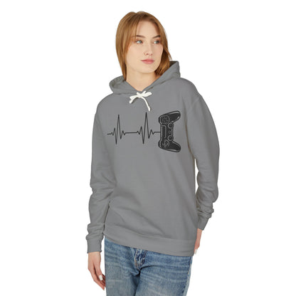 Video Game Controller ECG Lightweight Hooded Sweatshirt