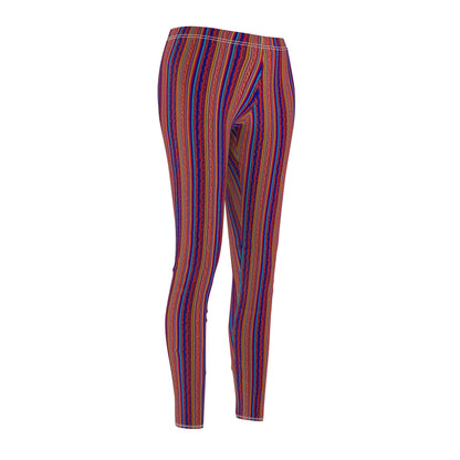 Boho Vertical Striped Women's Leggings