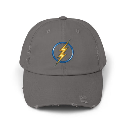 Lightning Bolt Logo Distressed Baseball Cap