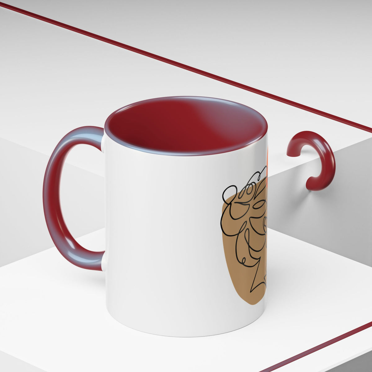 Abstract Line Art Woman Accent 110z Mug