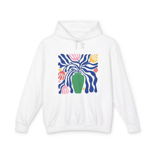 Colorful Folk Art Botanical Lightweight Women's Hooded Sweatshirt