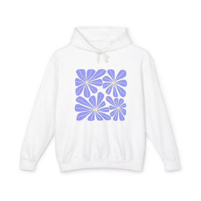 Lavender Daisy Graphic Lightweight Women's Hooded Sweatshirt