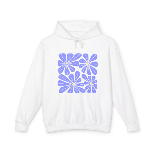 Lavender Daisy Graphic Lightweight Women's Hooded Sweatshirt